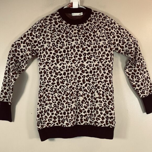 Peter Millar Sweater Women's Small Leopard Crewneck  Extra Fine Merino Wool - Picture 1 of 13